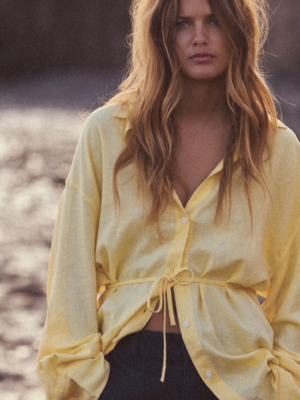 Zara linen blend shirt - yellow